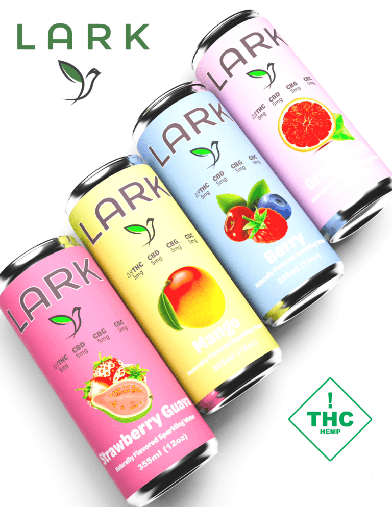 Lark 20mg Full Spectrum Seltzer Δ9THC|CBD|CBG|CBC - 4 Flavor Variety Pack - Ouachita Farms