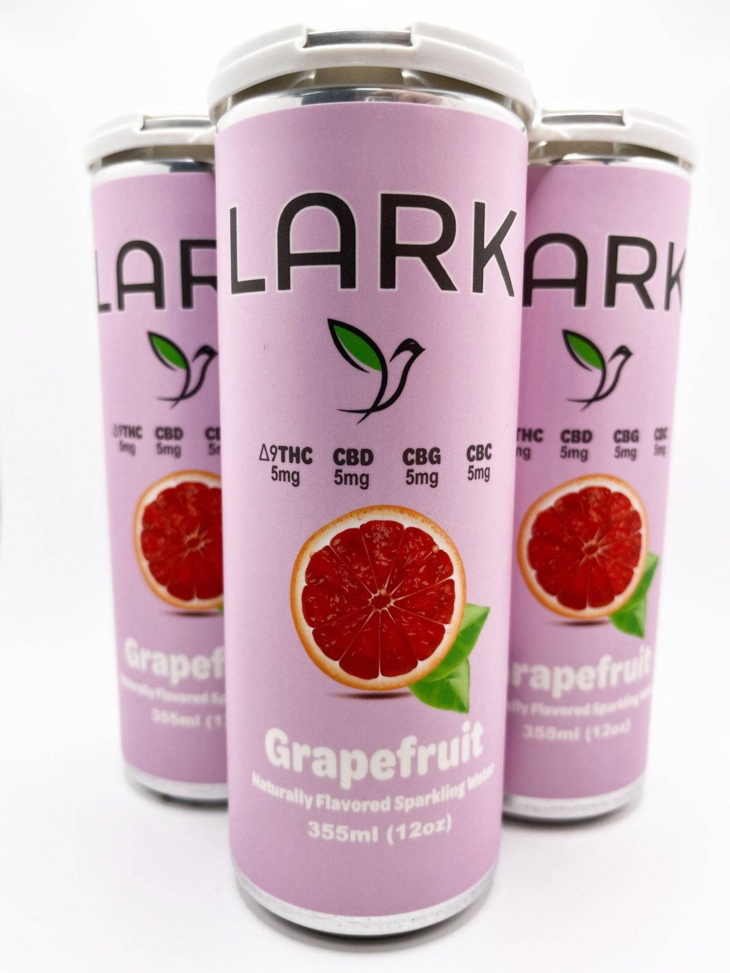 Lark 20mg Full Spectrum Seltzer Δ9THC|CBD|CBG|CBC Grapefruit - Ouachita Farms