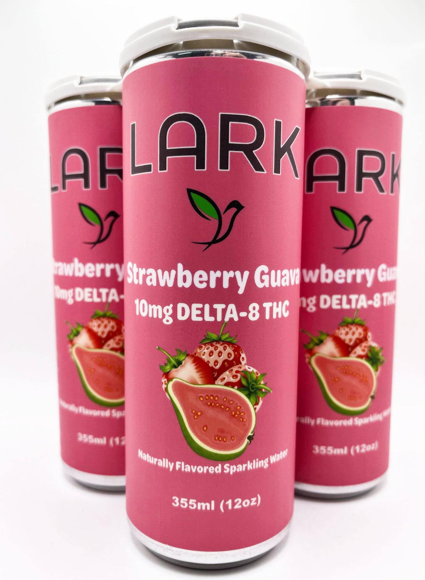 Lark 10mg Δ8 THC Seltzer – Strawberry Guava - Ouachita Farms