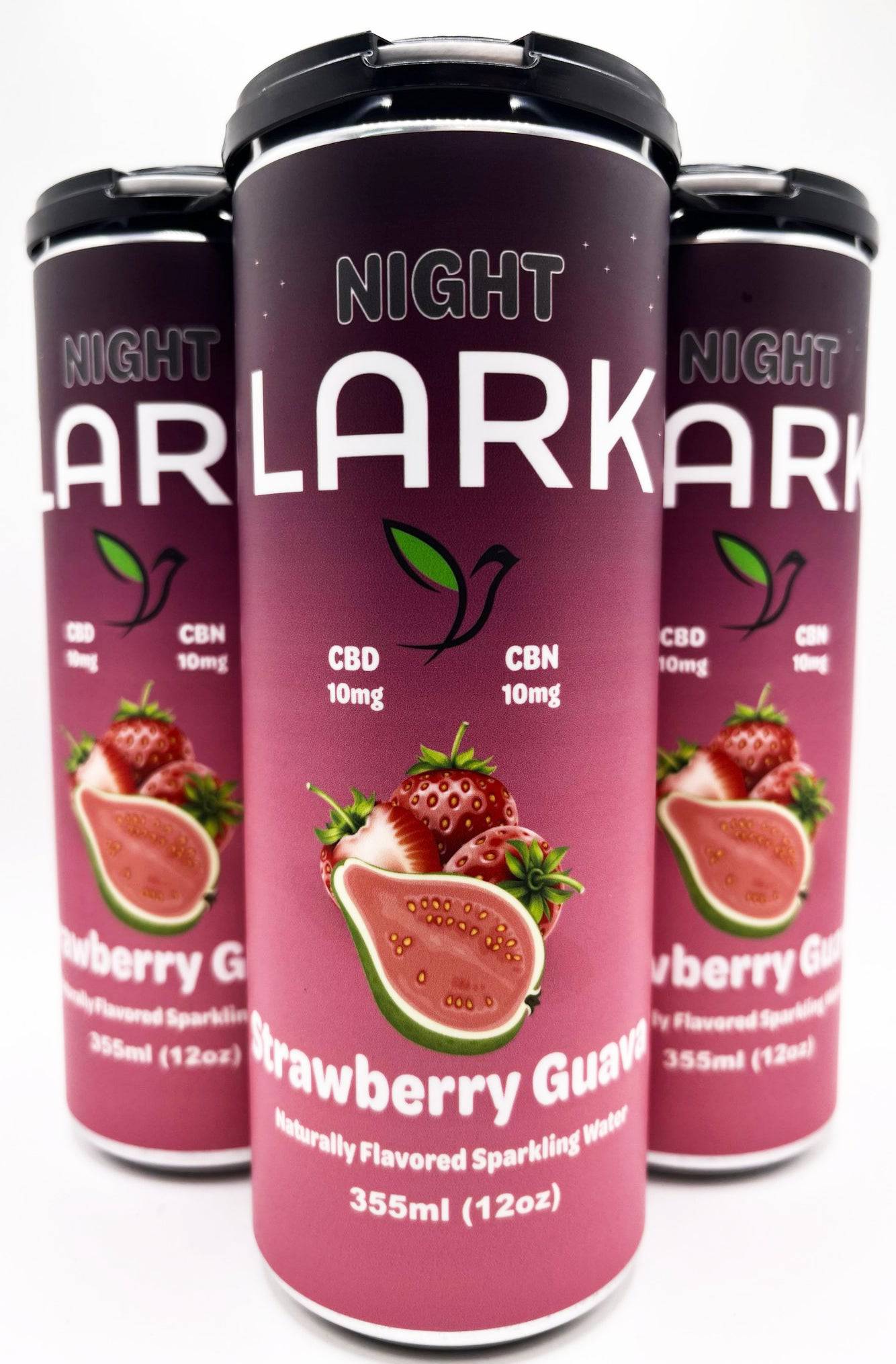 Night Lark 20mg Full Spectrum Seltzer CBN|CBD Strawberry Guava - Ouachita Farms