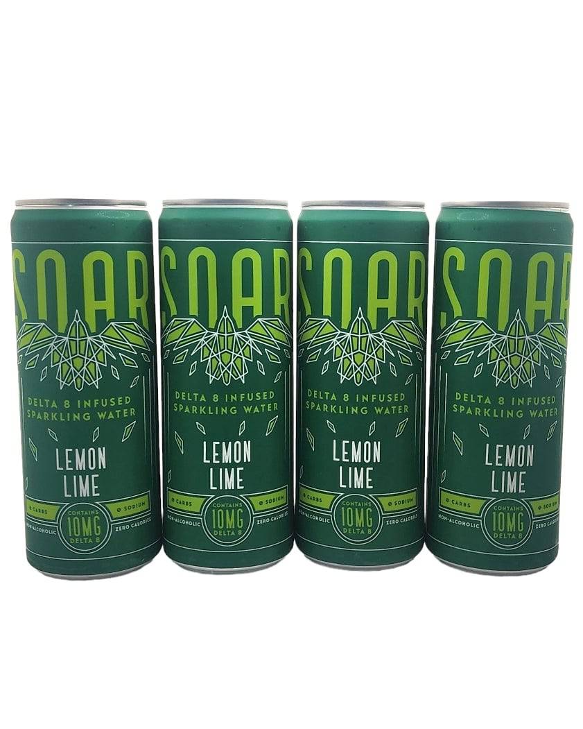 Soar 10mg Delta 8 Sparkling Water 4 Pack- Lemon Lime - Ouachita Farms